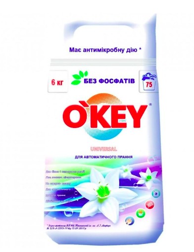 Порошок для прання O'KEY автомат 6 кг. (4820049381801)